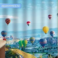 Шторка в ванную комнату, фотопечать "ВОЗДУШНЫЙ ШАР"